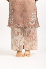 3PC Poly Slub Printed Suit With Embroidered IPSTD-44906