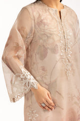 3PC Poly Slub Printed Suit With Embroidered IPSTD-44906