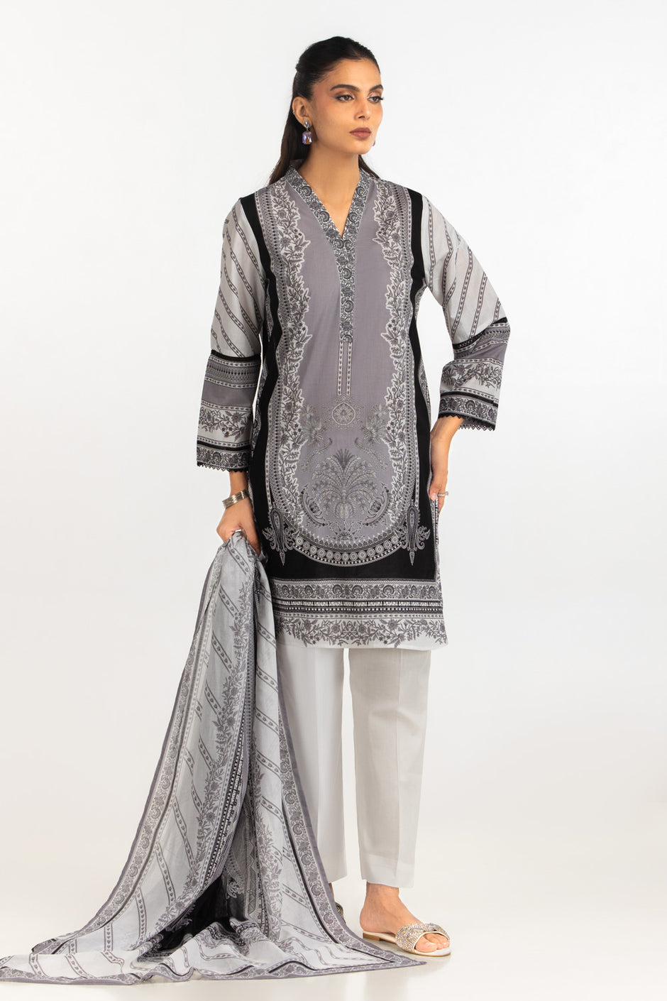 3PC Printed Lawn Suit