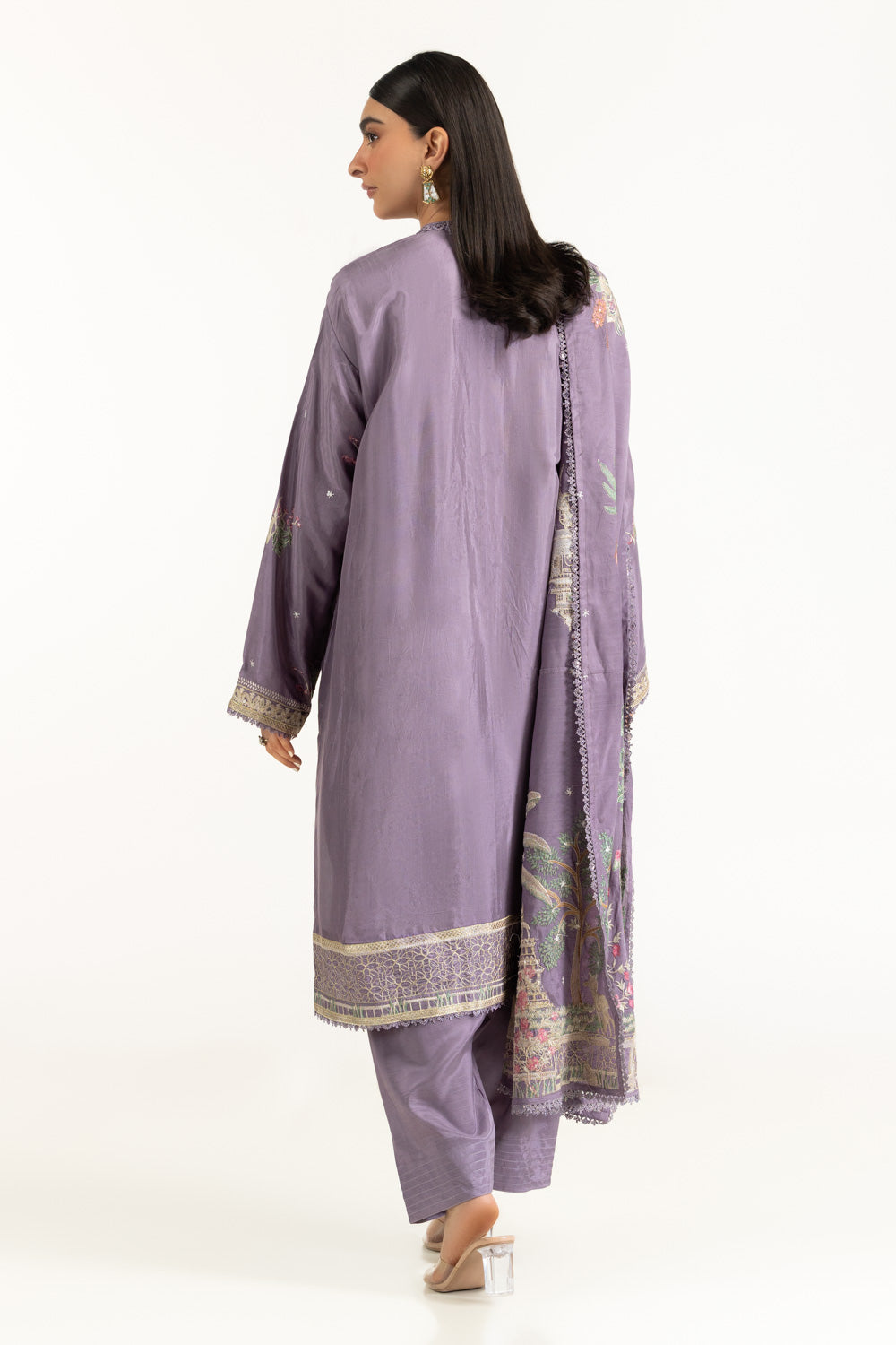 3PC Rawsilk Embroidered Suit IUSTKSD-1065