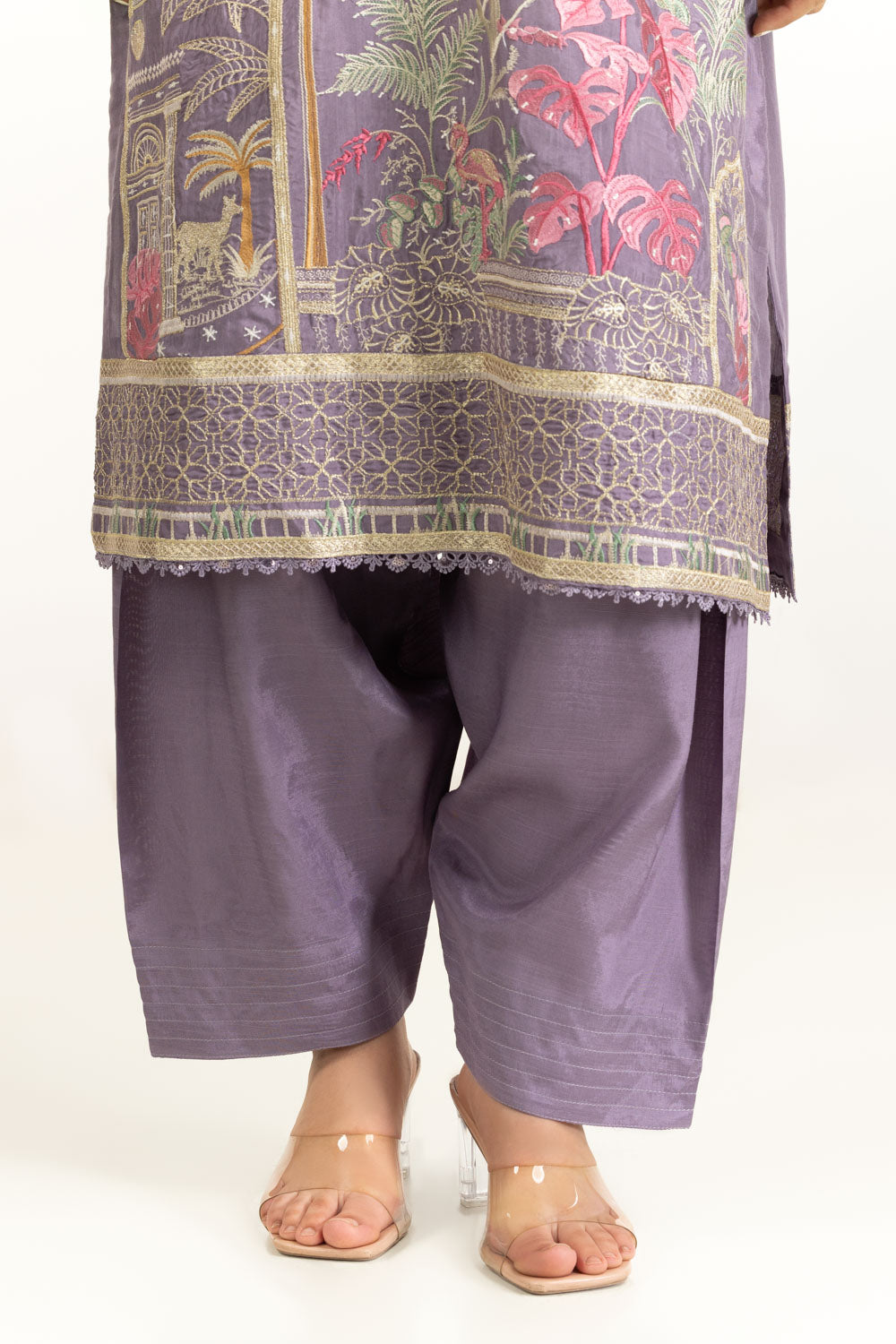 3PC Rawsilk Embroidered Suit IUSTKSD-1065