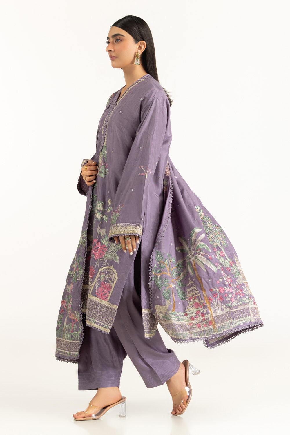 3PC Rawsilk Embroidered Suit IUSTKSD-1065
