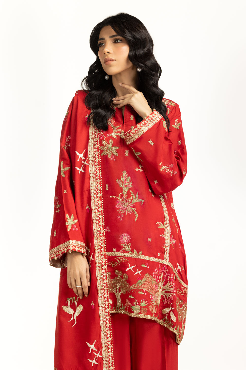 3PC Rawsilk Embroidered Suit IUSTKSD-1066