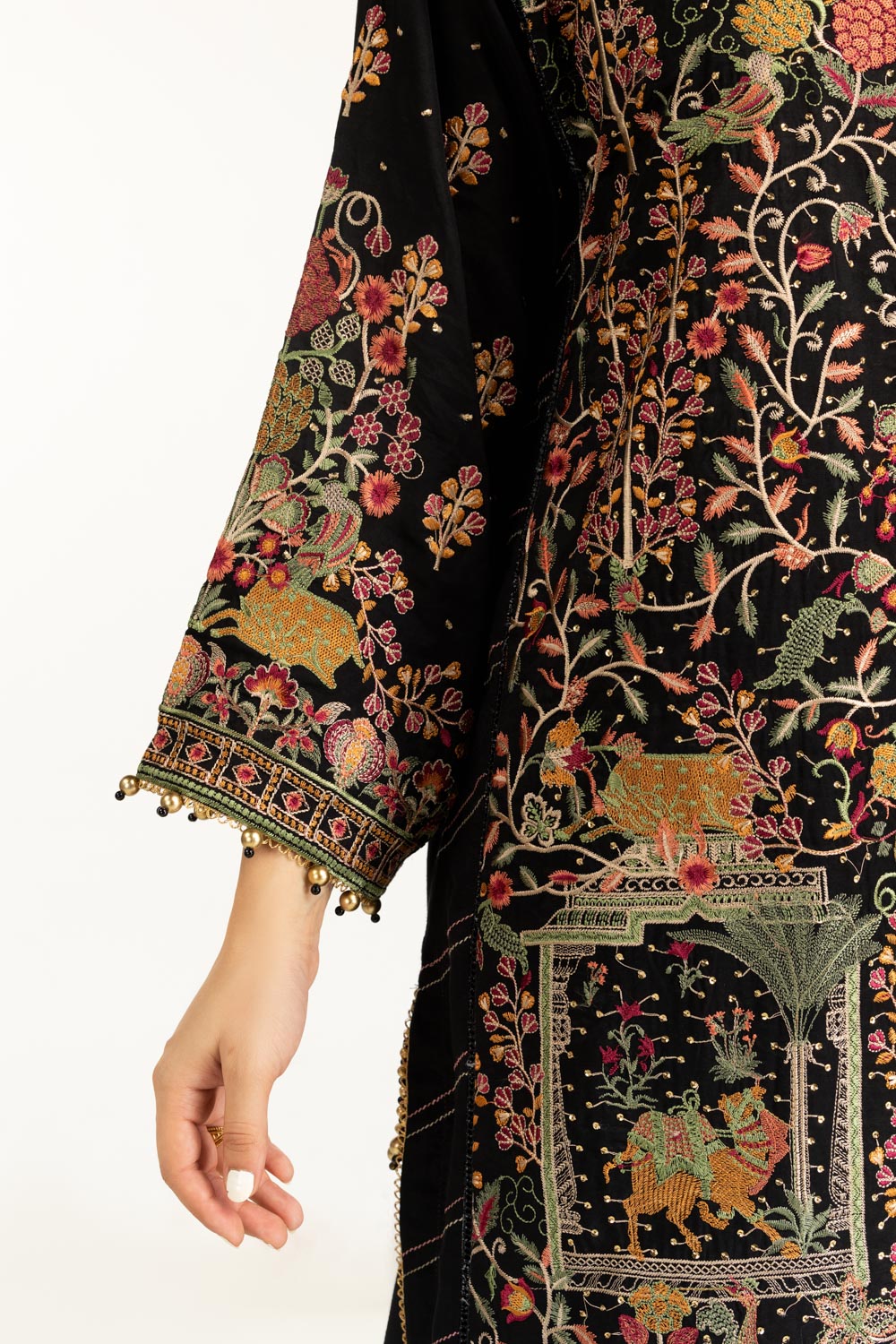 3PC Rawsilk Embroidered Suit IUSTKSD-1072
