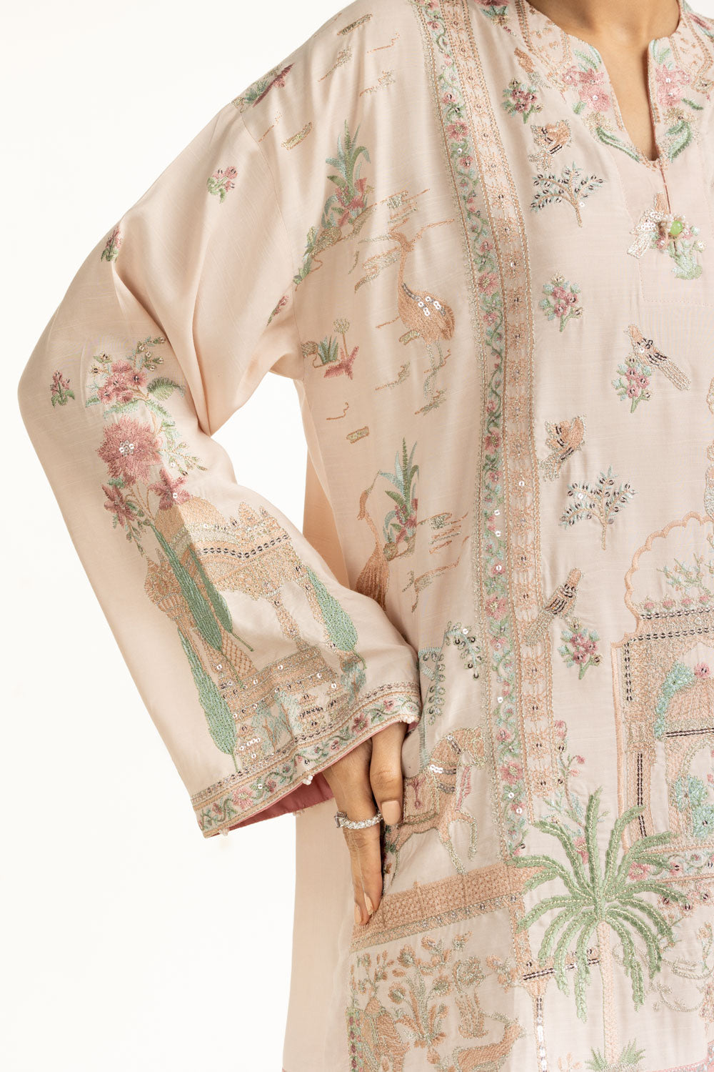 3PC Rawsilk Embroidered Suit IUSTKSD-1184
