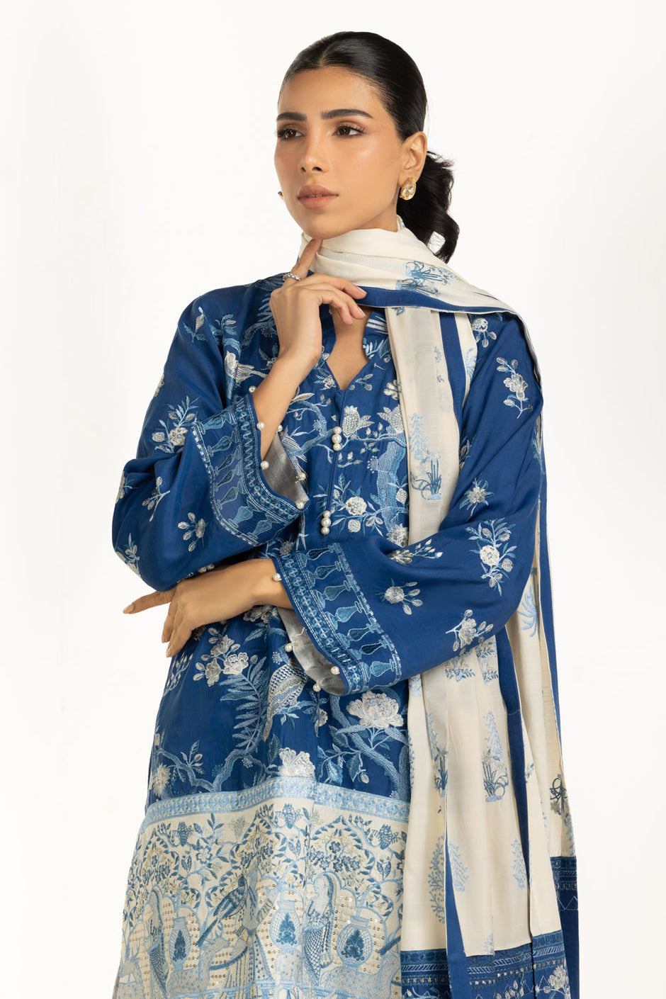 3PC Rawsilk Embroidered Suit