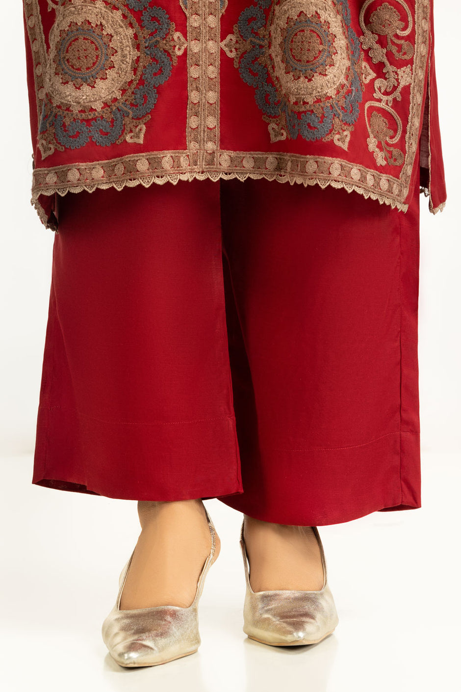 3PC Rawsilk Embroidered Suit