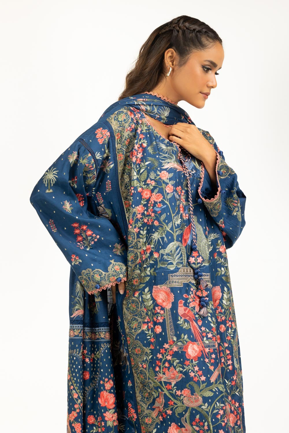3PC Rawsilk Embroidered Suit IUSTKSD-622