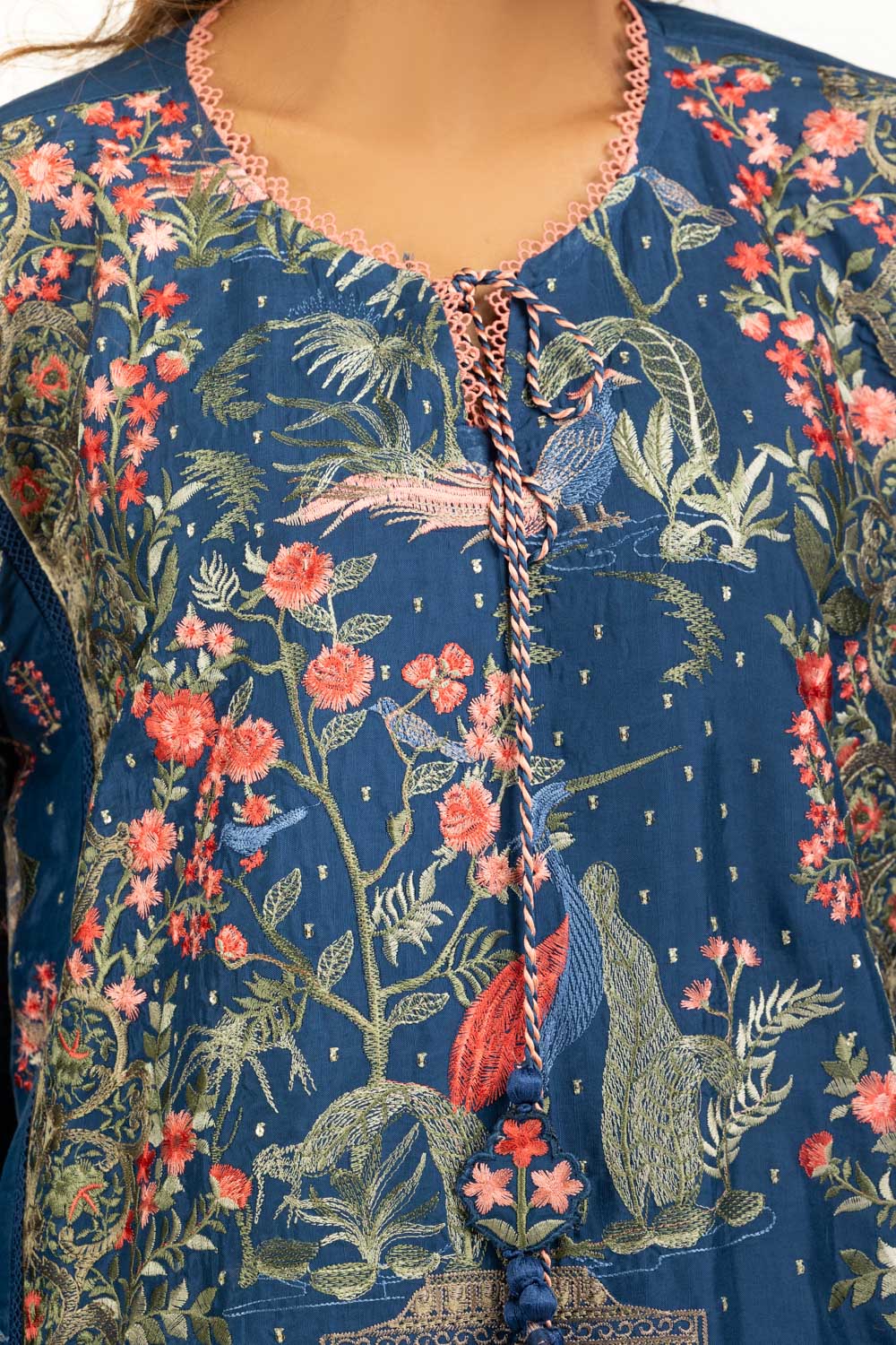 3PC Rawsilk Embroidered Suit IUSTKSD-622