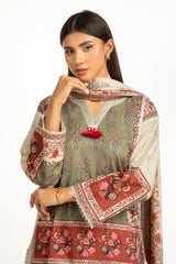 3PC Self Jacquard Printed Suit IUSTKSD-1169