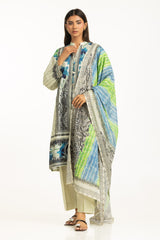3PC Self Jacquard Printed Suit IUSTKSD-1170