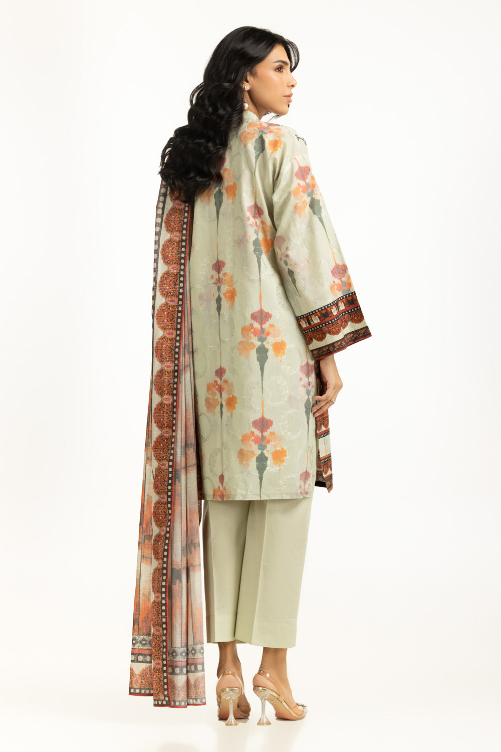 3PC Self Jacquard Printed Suit IUSTKSD-1173