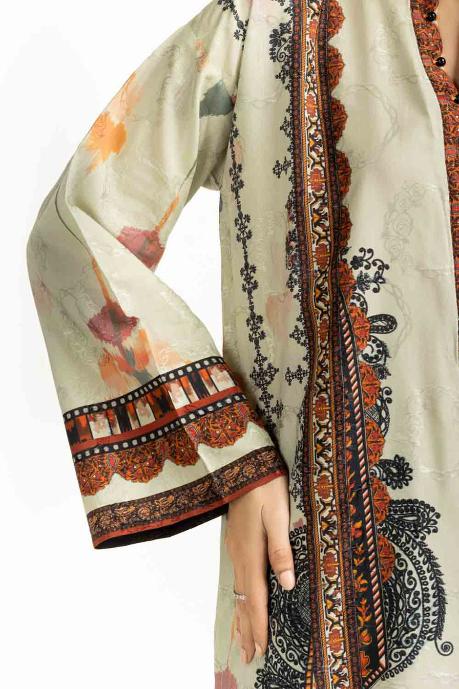 3PC Self Jacquard Printed Suit