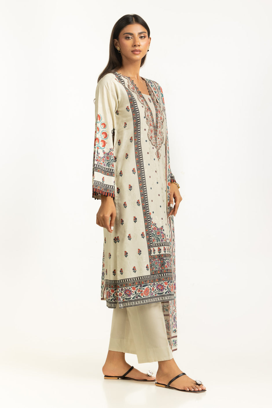 3PC Self Jacquard Printed Suit