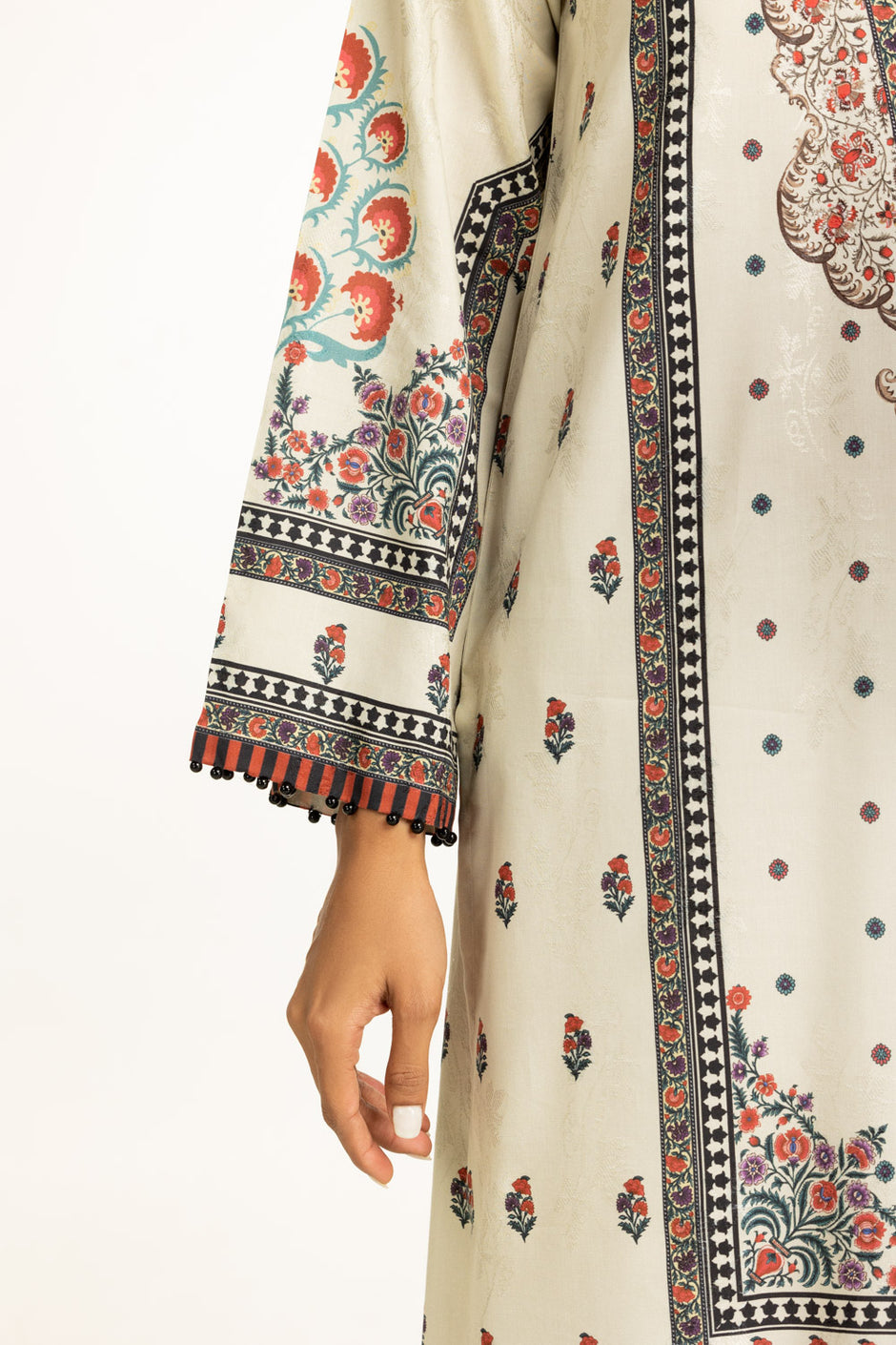 3PC Self Jacquard Printed Suit