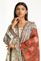 3PC Self Jacquard Printed Suit IUSTKSD-1176