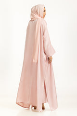 3PC Shimmer Georgette Abaya And Embellished Inner With Scarf IPAB-22157