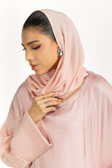 3PC Shimmer Georgette Abaya And Embellished Inner With Scarf IPAB-22157