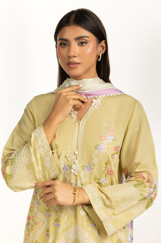 3PC Swiss Lawn Slub Embroidered Suit IPSTD-44733