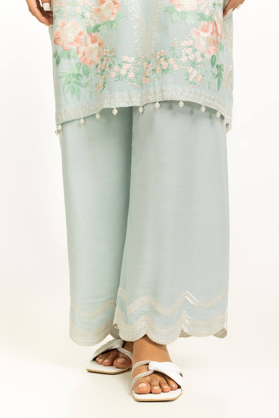 3PC Swiss Lawn Slub Embroidered Suit
