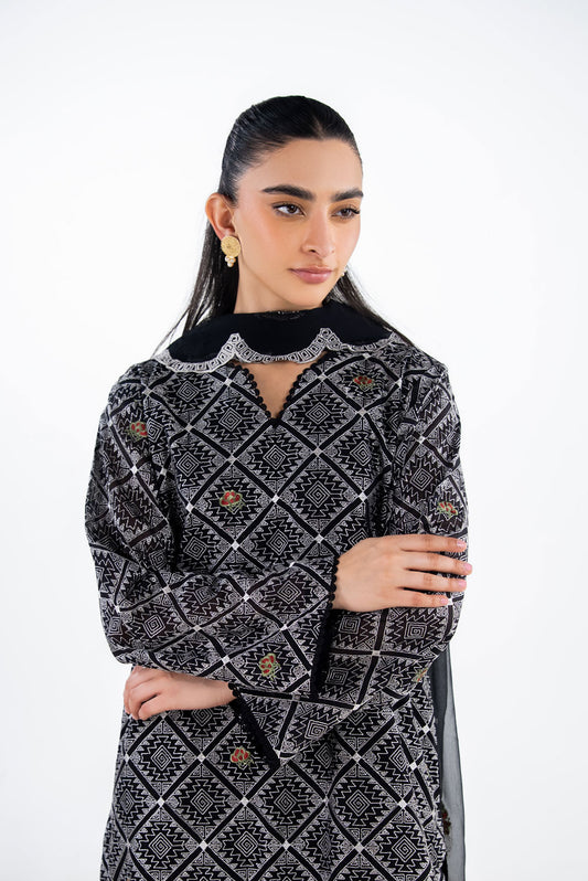 3PC Swiss Voile Embroidered Suit IUSTKSD-2296