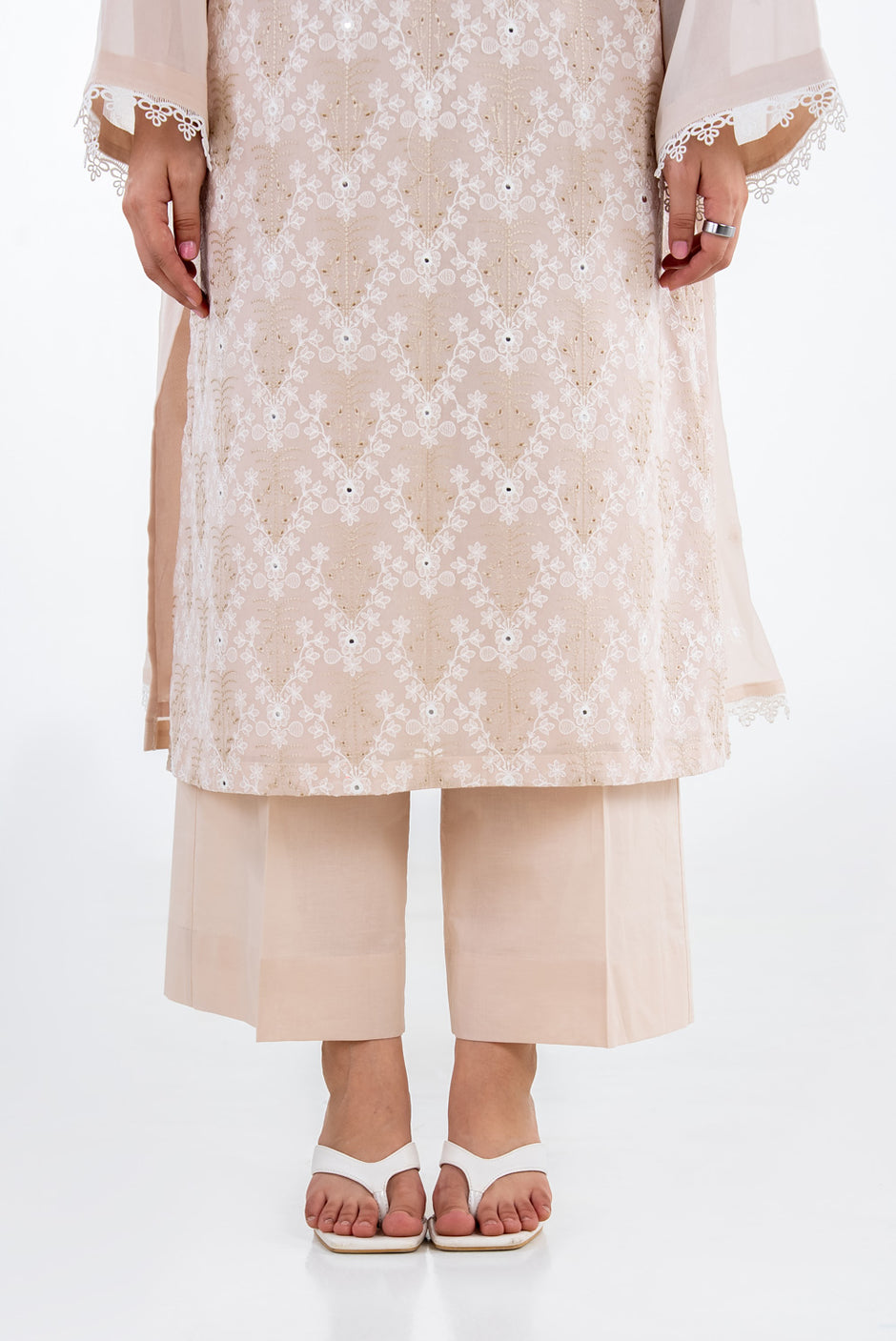 3PC Swiss Voile Embroidered Suit