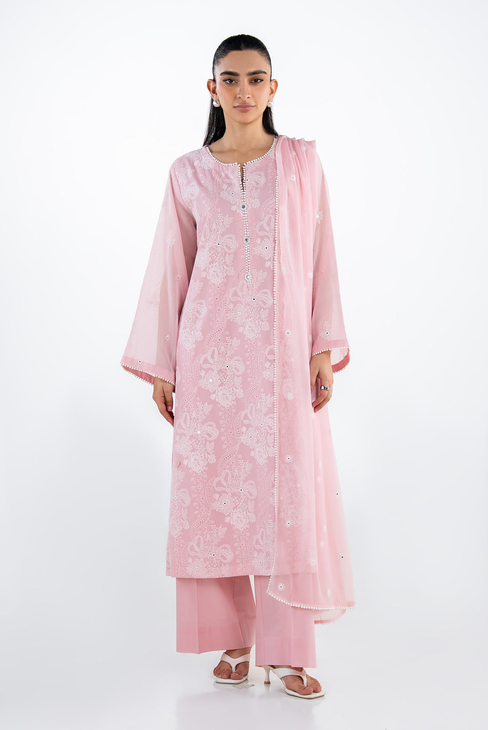 3PC Swiss Voile Embroidered Suit IUSTKSD-2322