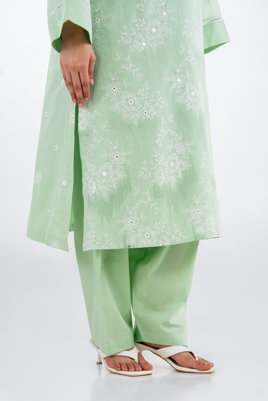 3PC Swiss Voile Embroidered Suit
