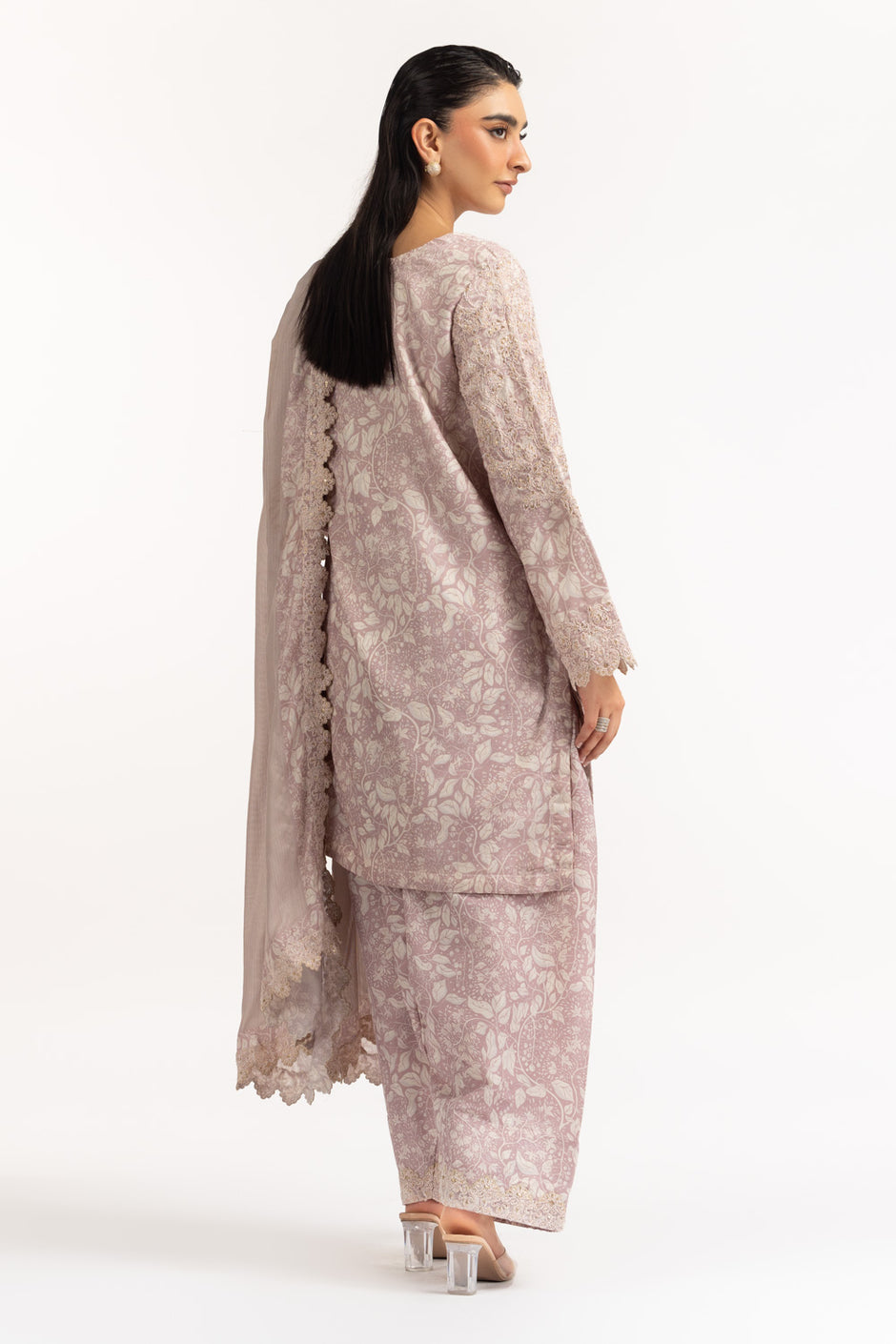 3PC Tennis Net Printed Suit With Embroidered