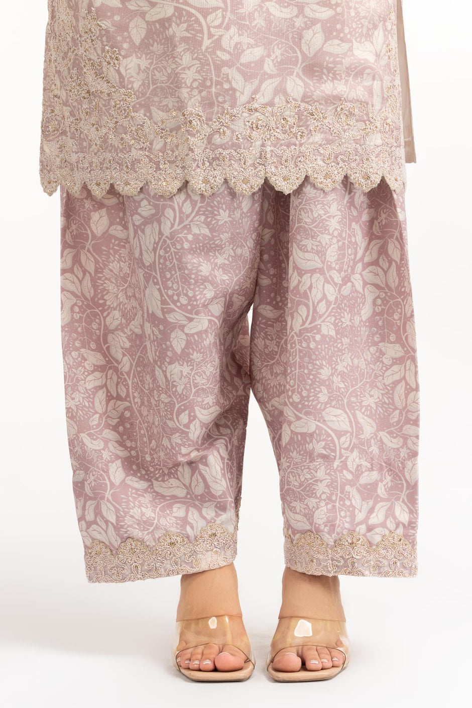 3PC Tennis Net Printed Suit With Embroidered