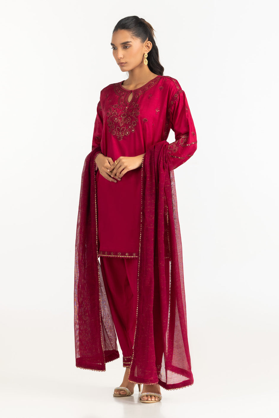 3PC Thai Silk Embroidered Suit