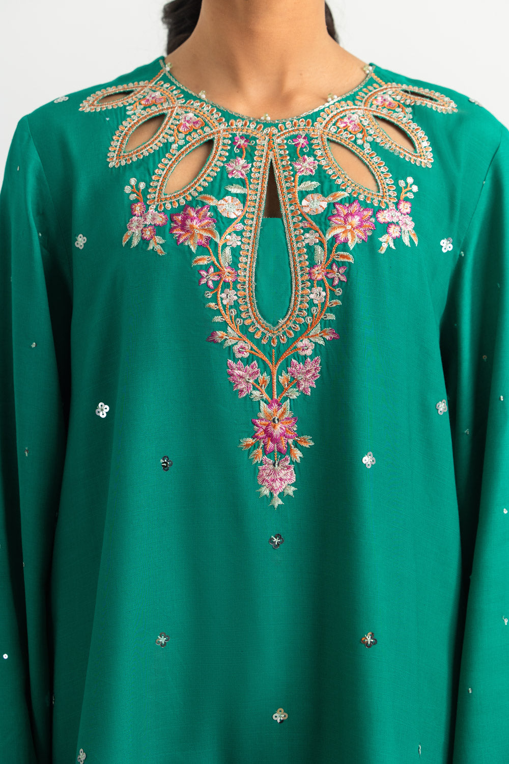 3PC Viscose Raw Silk Embroidered Suit