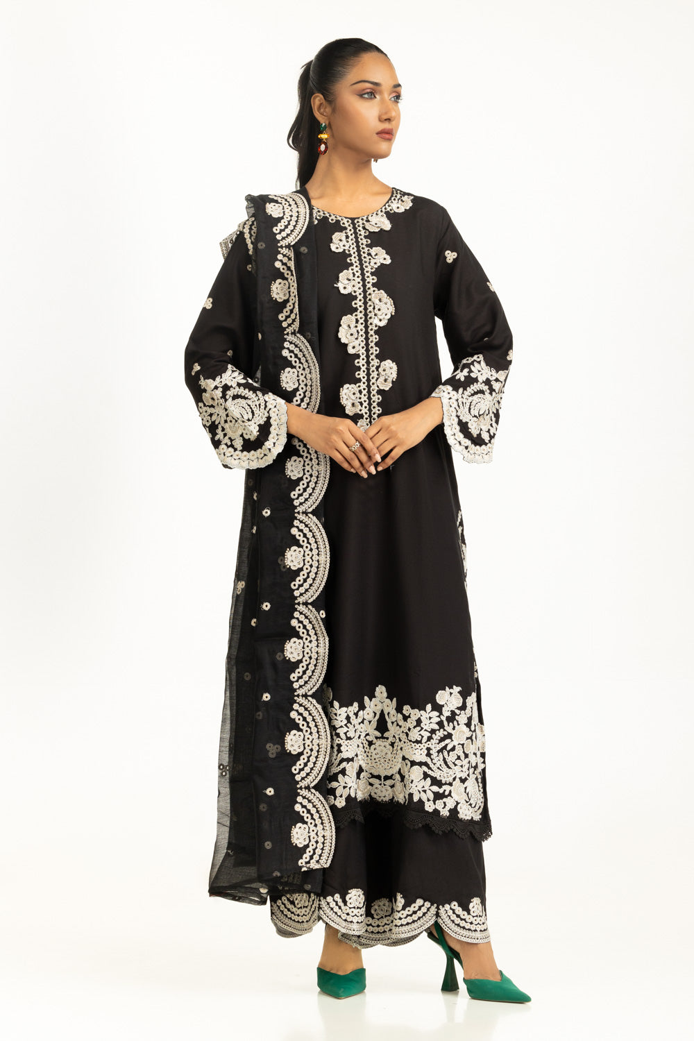 3PC Viscose Rawsilk Embroidered Suit IPSTD-44739