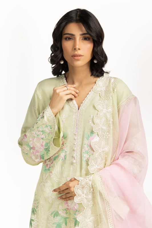 3PC Viscose Rawsilk Embroidered Suit IPSTD-44742