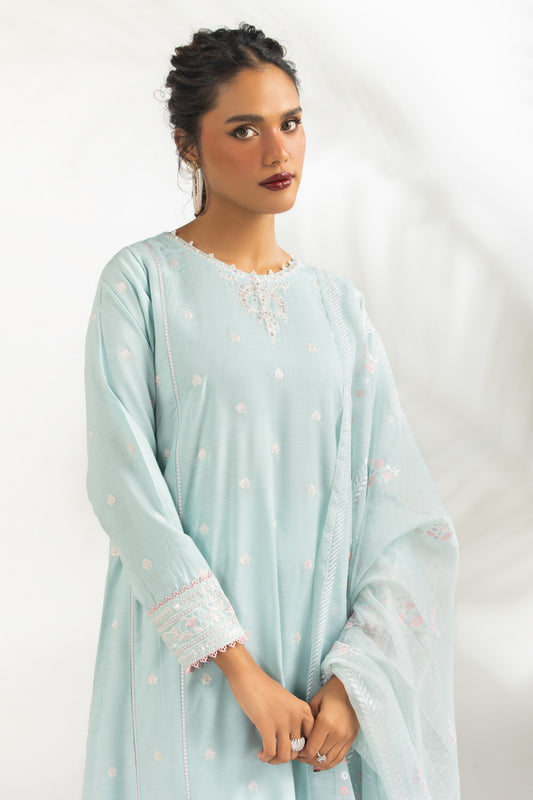 3PC Viscose Rawsilk Embroidered Suit IPSTD-44743