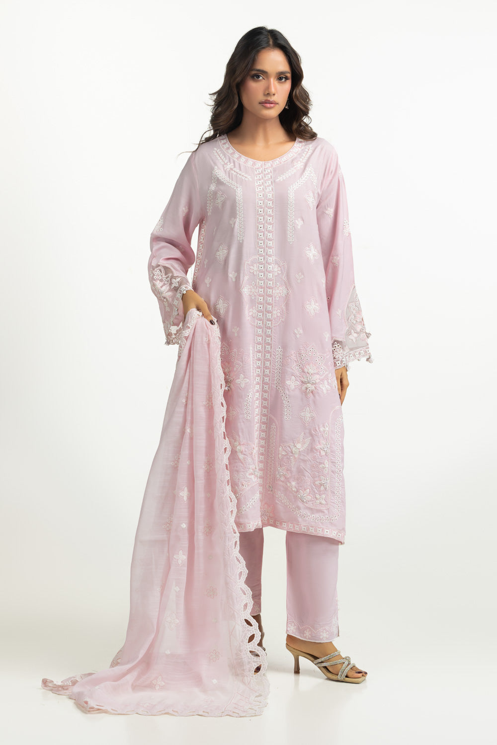 3PC Viscose Rawsilk Embroidered Suit IPSTD-44856