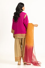 3PC Viscose Rawsilk Embroidered Suit IPSTD-55255