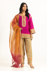 3PC Viscose Rawsilk Embroidered Suit IPSTD-55255