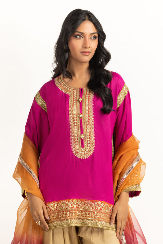 3PC Viscose Rawsilk Embroidered Suit IPSTD-55255