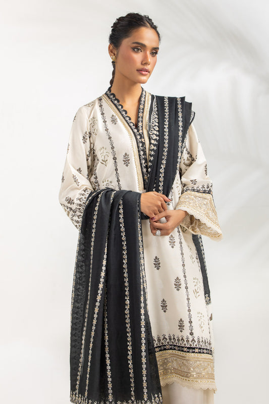 3PC Viscose Rawsilk Embroidered Suit IPSTD-55330