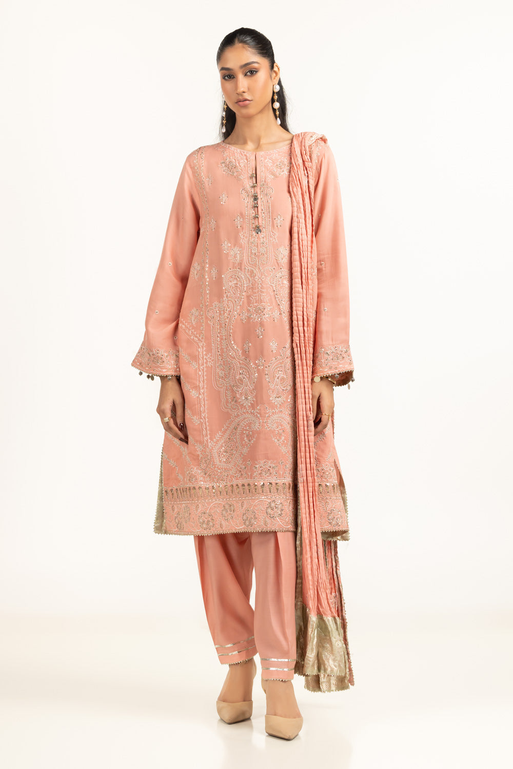 3PC Viscose Rawsilk Embroidered Suit IPSTD-77416