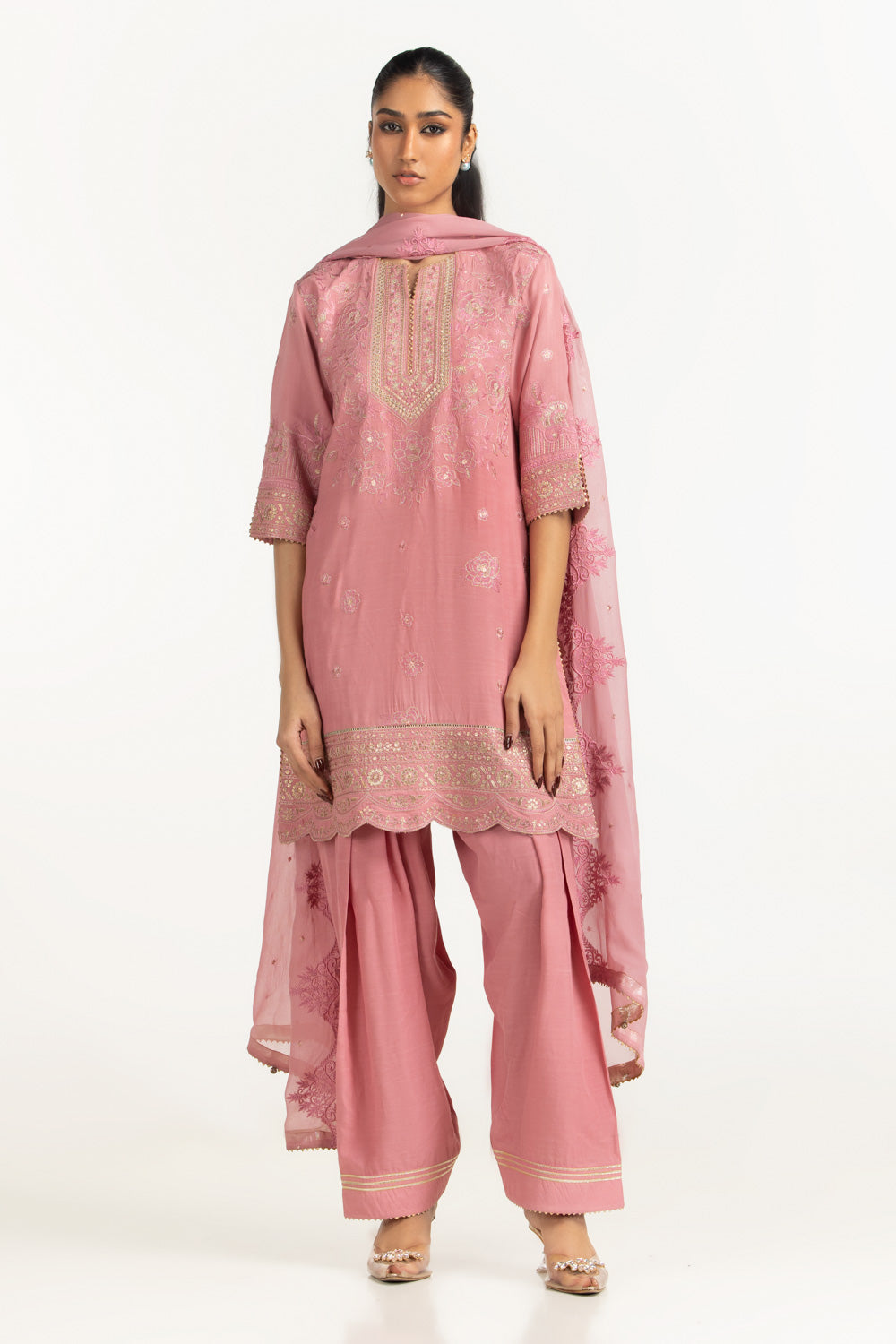 3PC Viscose Rawsilk Embroidered Suit IPSTD-77418