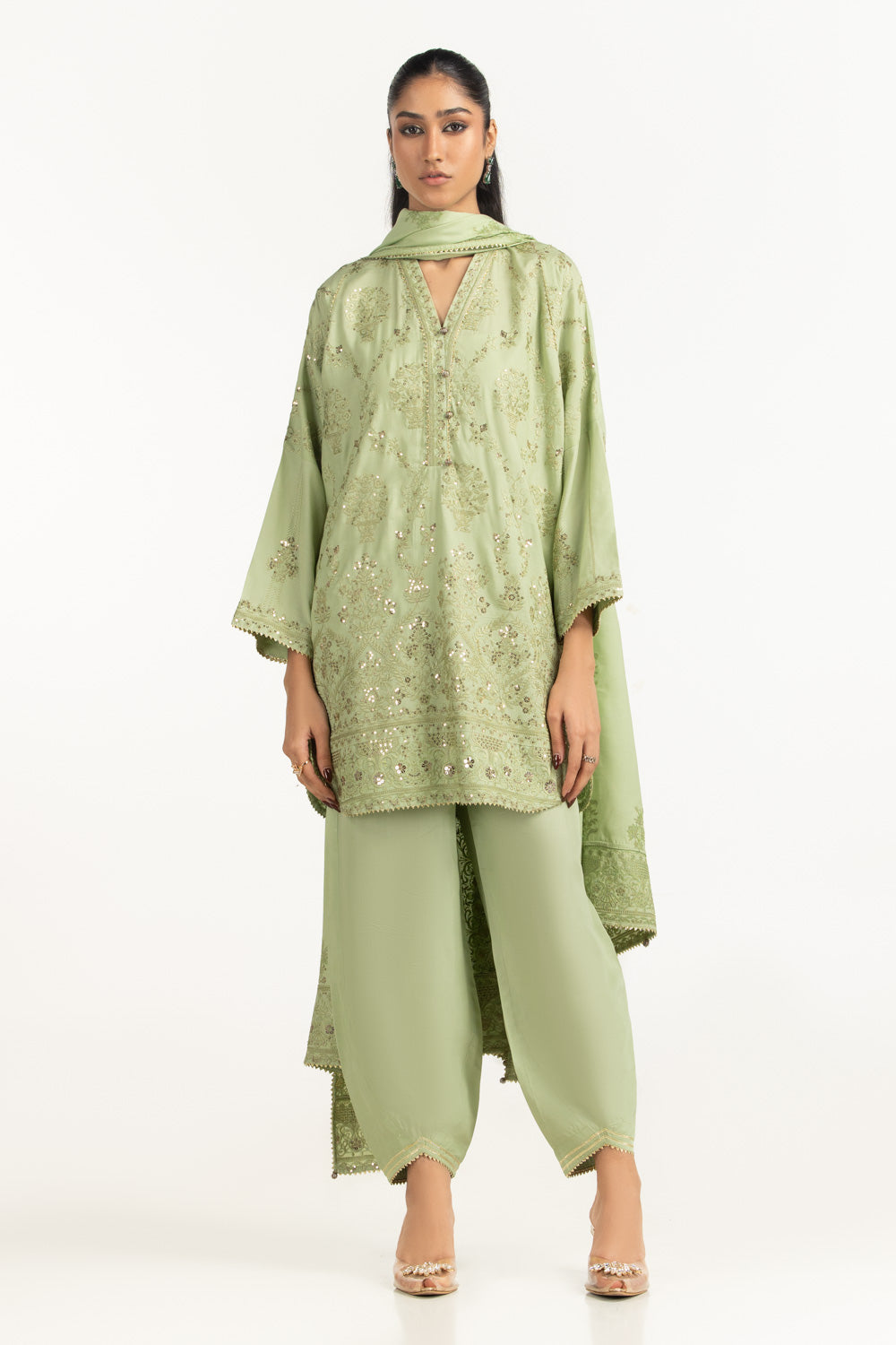 3PC Viscose Rawsilk Embroidered Suit IPSTD-77421