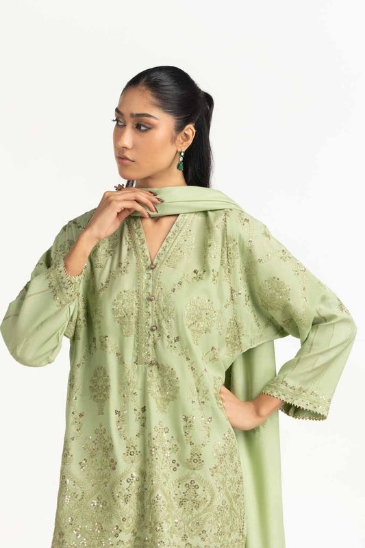 3PC Viscose Rawsilk Embroidered Suit IPSTD-77421