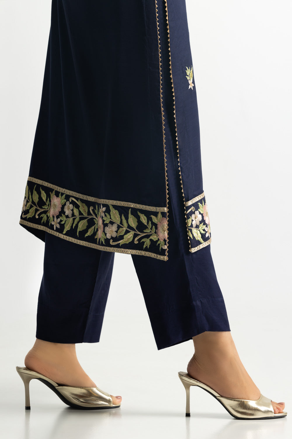 3PC Viscose Raw silk Embroidered Suit