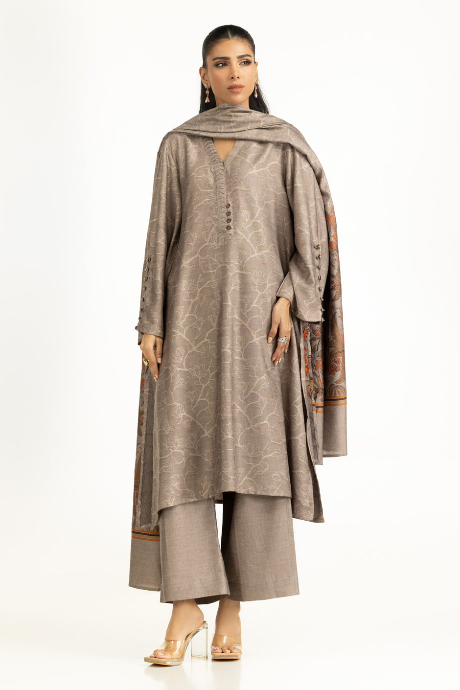3PC Yarn Dyed Self Jacquard Suit