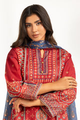 3PC Lawn Gold Printed Suit IUSTKSD-862