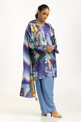 3PC Linen Printed Suit IUSTKSD-1163
