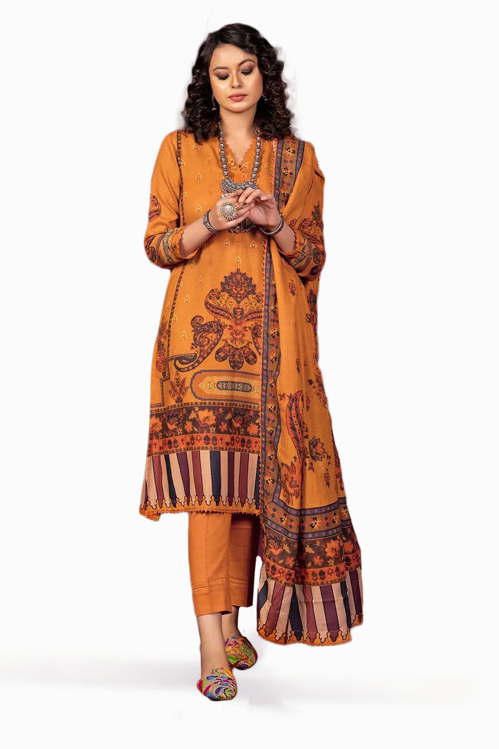3 Piece Cotton Linen Unstitched Suit