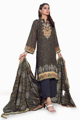 3 Piece Printed Karandi Unstitched Suit AY-32006